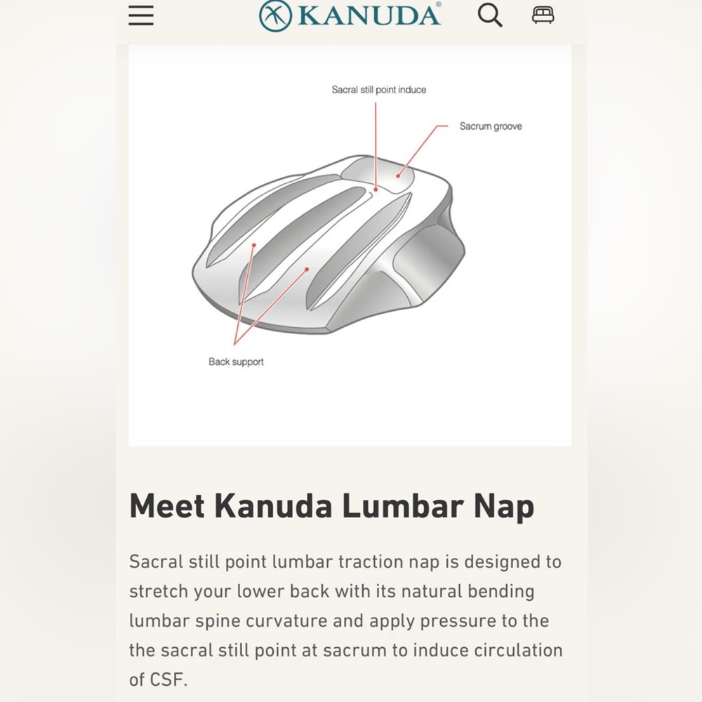 Unopened Kanuda Lumbar “pillow” Device for Sacral StillPoint Pressure & Traction